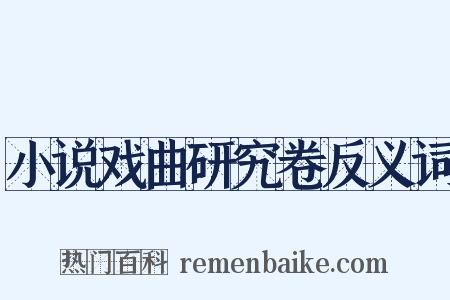 小说戏曲研究卷反义词是什么意思的图片